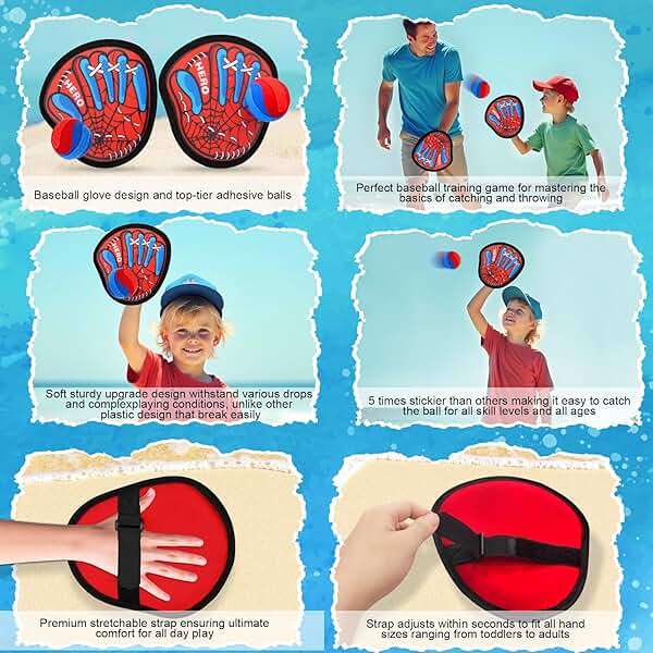 Spider Toss and Catch Ball Game Set – Toddler Baseball Glove, Outdoor Yard Beach Pool Toys, Outdoor Games for Family, Birthday Easter Gift for Ages 3 4 5 6 7 8-12 Year Old Boys Girls - Image 7