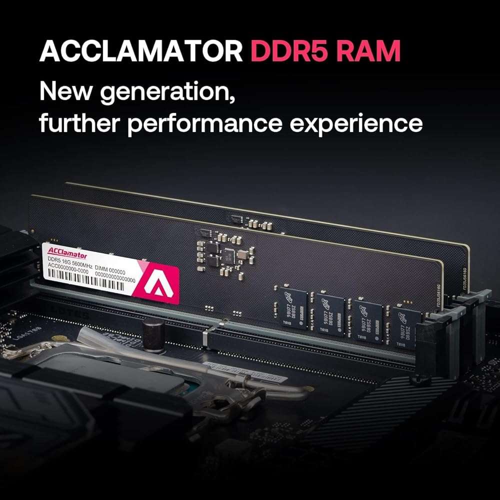 DDR5 RAM 32GB Kit (2x16GB) 4800MHz (PC5-38400) CL40 1.1V On die ECC UDIMM 288-Pin Desktop Memory Module Acclamator - Image 2