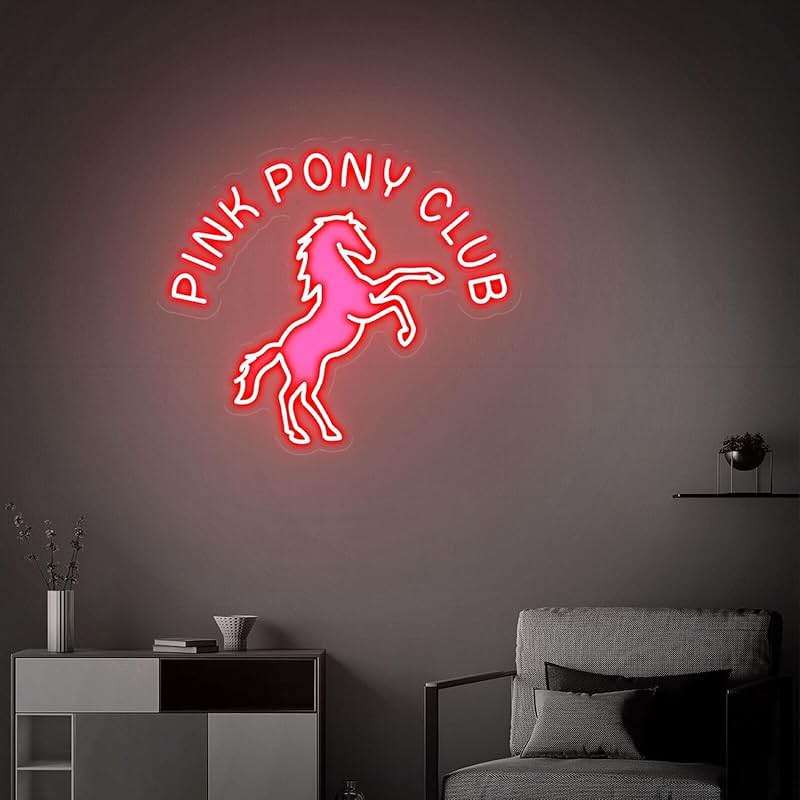 DUOLIYBC Custom Pony Club LED Neon Sign – USB Powered, Dimmable Pink Light for Cowgirl Room or Club Decor, Personalized Color Option, 16″ × 14″ - Image 7