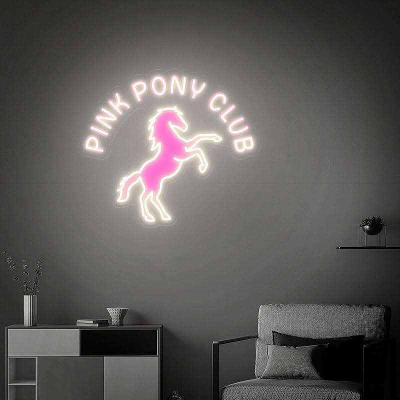 DUOLIYBC Custom Pony Club LED Neon Sign – USB Powered, Dimmable Pink Light for Cowgirl Room or Club Decor, Personalized Color Option, 16″ × 14″ - Image 8