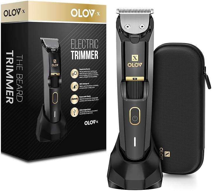 Replacement Charging Base for OLOV X Men's Beard Trimmer, USB Recharge Dock, Black - Image 1
