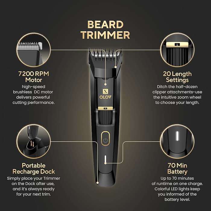 Replacement Charging Base for OLOV X Men's Beard Trimmer, USB Recharge Dock, Black - Image 2