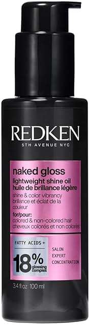 Redken Naked Gloss Shine Hair Oil - Adds Shine & Enhances Color Vibrancy, Lightweight Heat Protectant, Frizz Control, Infused with Omega-9, For Dull or Color-Treated Hair - Image 1