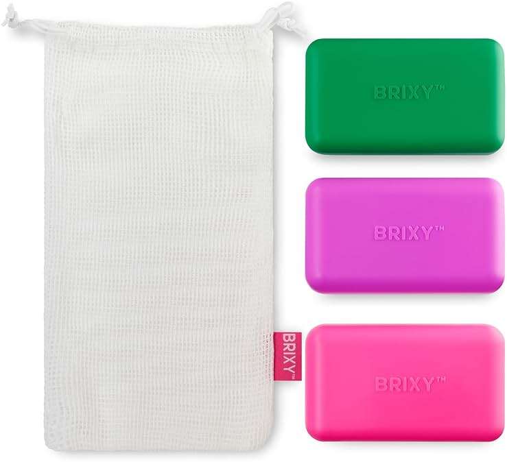 BRIXY Beauty Bar Travel Case Set – 3 Pack Soap Bar Travel Containers, Leakproof Portable Soap Holder, Durable Silicone, Magnetic Seal, TSA Friendly (Pink, Purple, Green) - Image 8