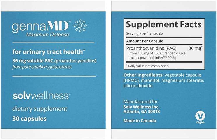 Solv Wellness GennaMD Cranberry Supplement for Urinary Tract Health Support - Advanced 36 mg Soluble PAC from 100% Cranberry Juice Extract - Small, Easy-to-Swallow Capsules - 30 Capsules - Image 2