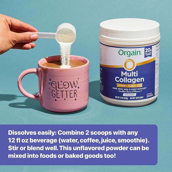 Orgain Hydrolyzed Multi Collagen Powder for Women & Men, 20g Collagen, Supports Hair, Skin, Nail & Joint Health, Type I, II, III, V, X, Vitamin C & Amino Acids, Non-GMO, Unflavored (21 Servings) 15oz - Image 6