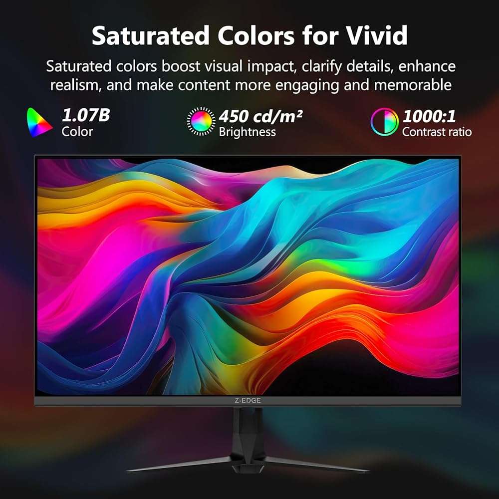 4K Monitor, Z-Edge 27 inch IPS Monitor, UHD 3840x2160 IPS Computer Monitor, 450 cd/m², 160Hz Refresh Rate, 1ms Response Time, G274K Ultra-Thin Bezel - Image 5