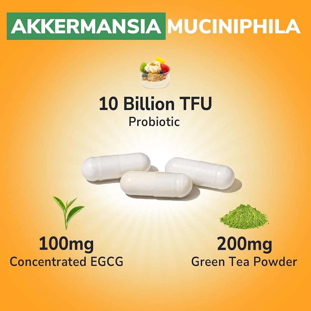 Vitalibre Akkermansia Probiotic 10 Billion TFU, with Concentrated EGCG from Green Tea Extract, GLP-1 Supplement for Gut Health, Metabolism Support & Sustain Energy Levels, 30 Vegan Capsules, No Gluten - Image 3