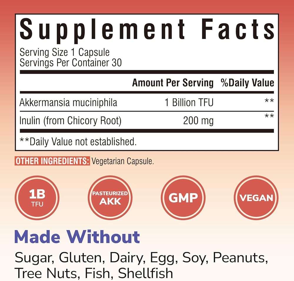Vitalibre Akkermansia Muciniphila Probiotic 1 Billion TFU, w/Natural Prebiotic Inulin, Naturally Increases GLP-1, Healthy Digestion & Metabolism, Probiotic Supplement for Women & Men, 30 Capsules - Image 5