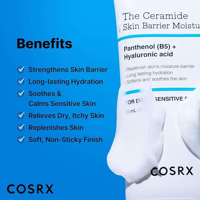 COSRX Ceramide Skin Barrier Moisturizer for Face with 7 Ceramides, Hyaluronic Acid & Panthenol, Barrier Repair Face Cream for Dry & Sensitive Skin, 2.7 oz, Korean Face Moisturizer, Korean Skin Care - Image 5