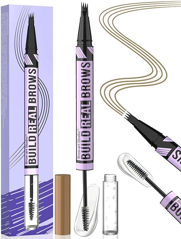 iMethod Eyebrow Pen and Eyebrow Gel - Eyebrow Pencils for Women with 4-Fork-Tip & Brow Gel Clear, Magical 2-in-1 Dual-Ended Brow Pen for Fuller-Looking Defined Brows, Stay All Day, Light Brown - Image 1
