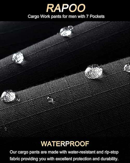 Rapoo Mens Cargo Pants Ripstop Water Resistant Breathable Tactical Hiking Pants with 7 Pockets - Image 4