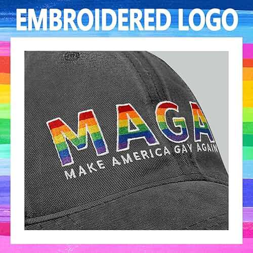 Gay Pride Rainbow Trucker Hat for Men and Women LGBT Embroidered Adjustable Washable LGBTQ Baseball Cap Gifts - Image 3
