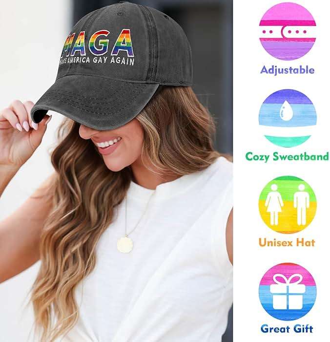 Gay Pride Rainbow Trucker Hat for Men and Women LGBT Embroidered Adjustable Washable LGBTQ Baseball Cap Gifts - Image 5