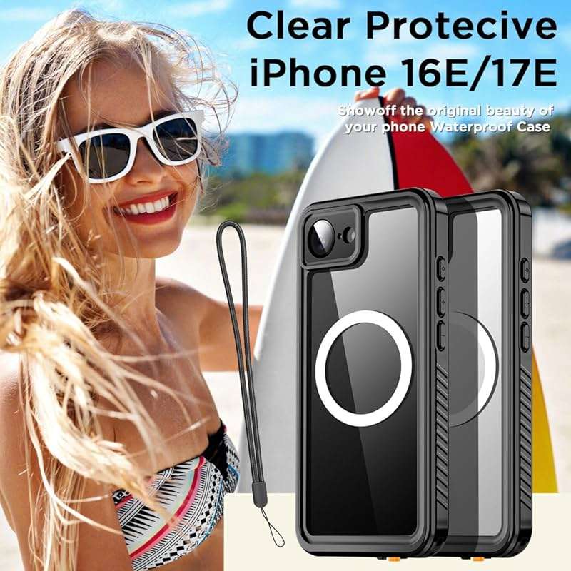 AICase for iPhone 16e Case/iPhone 17e Case Waterproof, Clear Water Proof Shockproof Dustproof Snowproof Full Body Rugged Transparent Underwater Phone Case for iPhone 16e/17e Built-in Screen Protector - Image 7