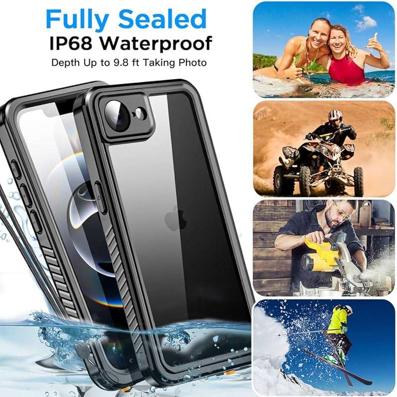 AICase for iPhone 16e Case/iPhone 17e Case Waterproof, Clear Water Proof Shockproof Dustproof Snowproof Full Body Rugged Transparent Underwater Phone Case for iPhone 16e/17e Built-in Screen Protector - Image 8