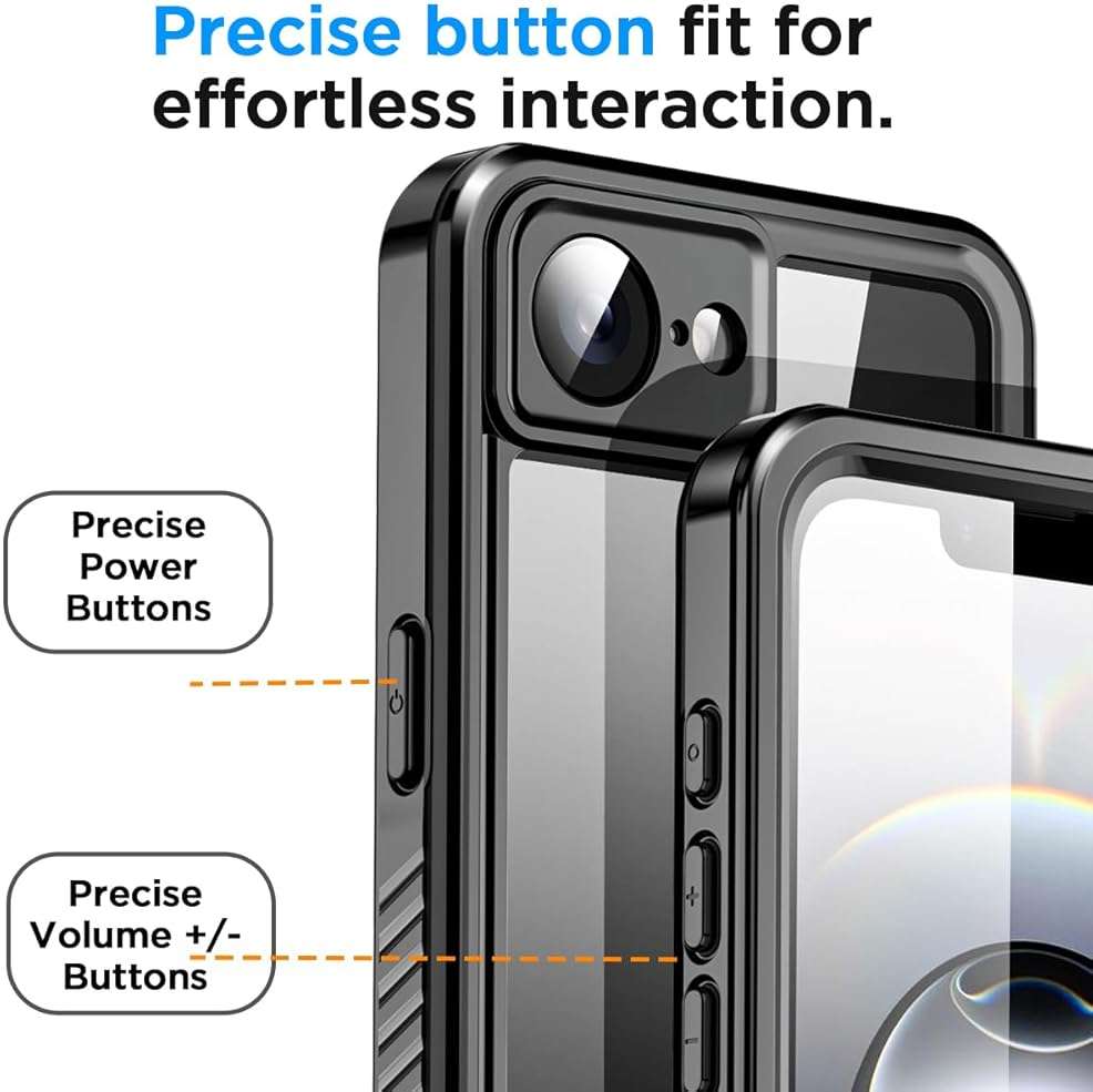 AICase for iPhone 16e Case/iPhone 17e Case Waterproof, Clear Water Proof Shockproof Dustproof Snowproof Full Body Rugged Transparent Underwater Phone Case for iPhone 16e/17e Built-in Screen Protector - Image 9