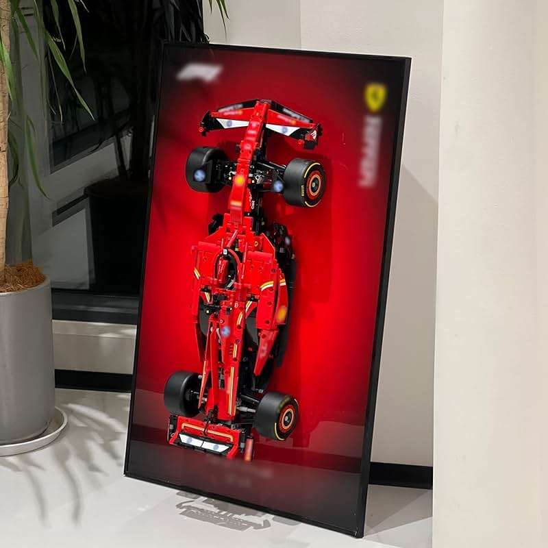 iLuane Display Wallboard for LEGO Technic Ferrari SF-24 Car Building Sets, Adult Collectibles Wall Mount, Room or Office Decor for Men & Women, Gradient Color (No Car Included) - Image 1