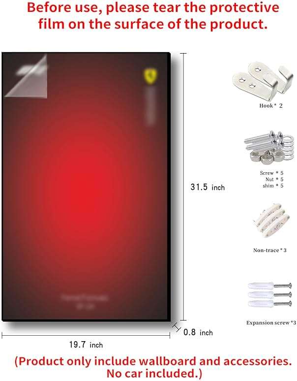 iLuane Display Wallboard for LEGO Technic Ferrari SF-24 Car Building Sets, Adult Collectibles Wall Mount, Room or Office Decor for Men & Women, Gradient Color (No Car Included) - Image 2