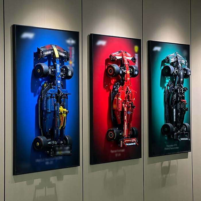 iLuane Display Wallboard for LEGO Technic Ferrari SF-24 Car Building Sets, Adult Collectibles Wall Mount, Room or Office Decor for Men & Women, Gradient Color (No Car Included) - Image 4
