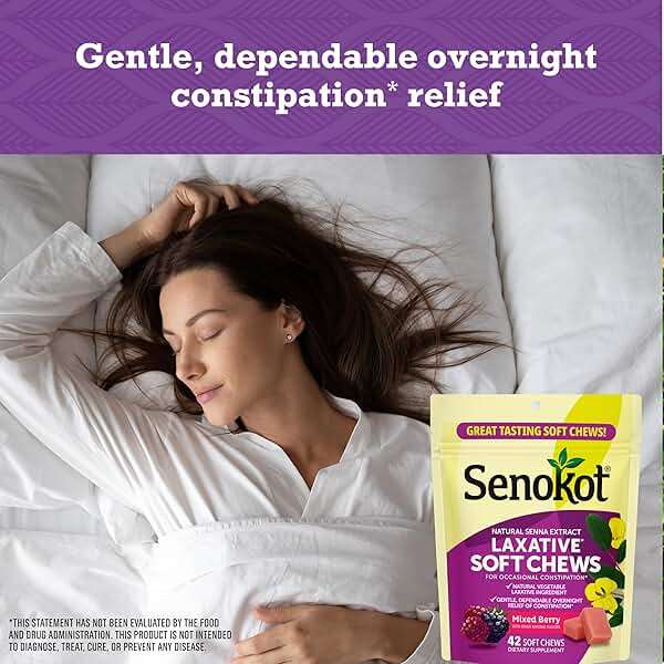 Senokot Laxative Soft Chews, 42 Chews, Overnight Constipation Relief, Senna Laxative Extract, Mixed Berry - Image 4