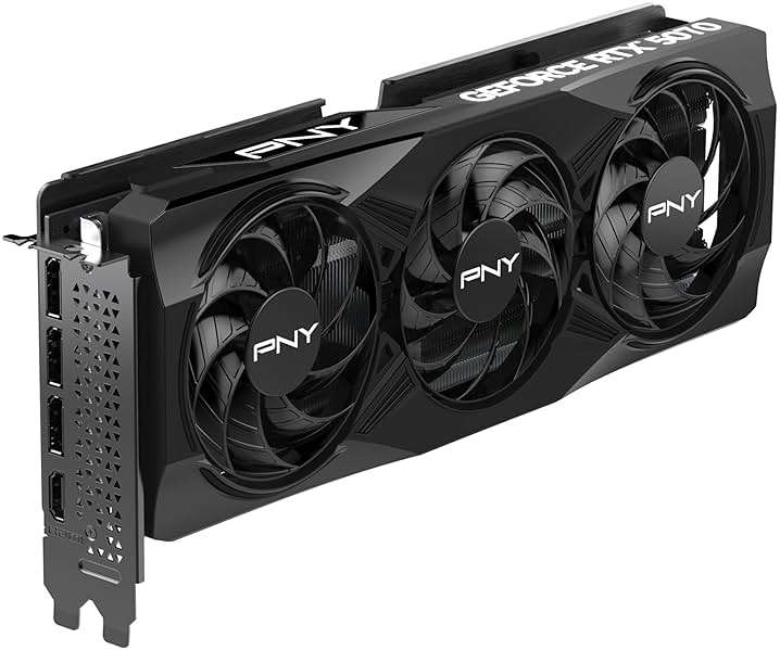 PNY NVIDIA GeForce RTX™ 5070 OC Triple Fan, Graphics Card (12GB GDDR7, 192-bit, Boost Speed: 2587 MHz, SFF-Ready, PCIe® 5.0, HDMI®/DP 2.1, 2.4-Slot, Blackwell Architecture, DLSS 4) - Image 2