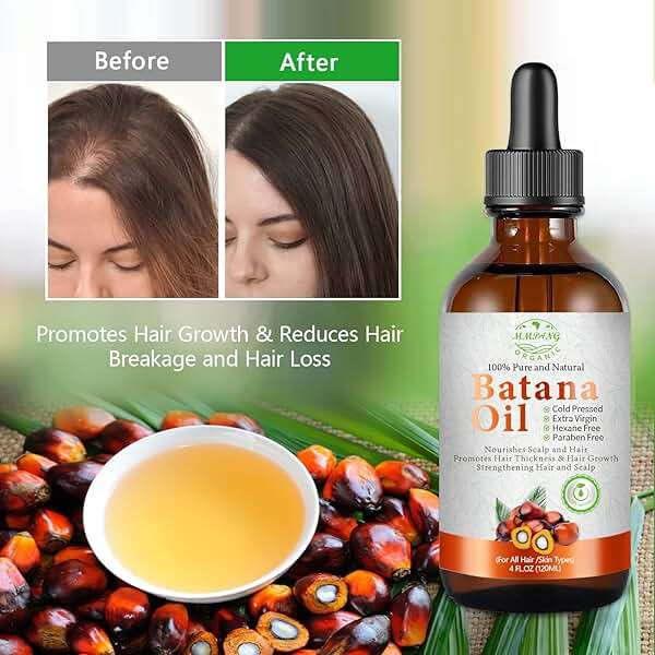 Batana Oil for Hair Growth Organic Raw Batana Hair Oil Natural Cold Pressed Pure Glass Bottle Oils to Thicken Brows, Repair Hair & Scalp, All Hair Types (4 fl oz) by MMPANG - Image 3