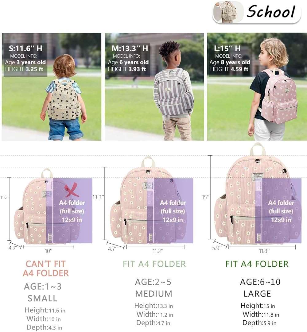 Corduroy Kids Backpack for Boys 6-10: Boys Girls Backpacks for Elementary Kindergarten 15” H Fit Folder - Image 4