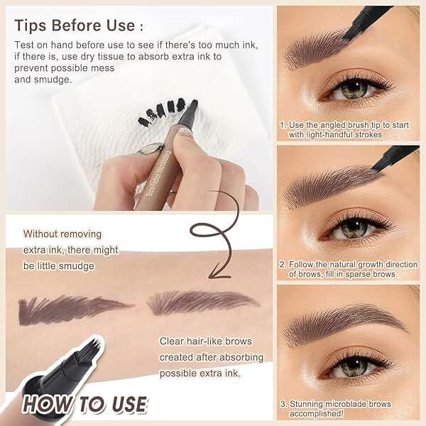 UCANBE Brow-Fection Angled Brush Eyebrow Pen, Liquid Microblading Eyebrow Pencils for Women, Wild Natural Brow Pen for Realistic Hair-Like Brows, Easy to Color, Waterproof, Lasts All Day, Ash Brown - Image 4