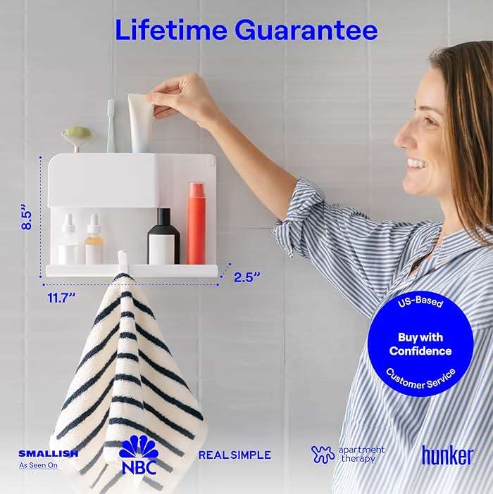 WallShelfie Bedside Wall Organizer & Dorm Decor - Dorm Room Essential, Floating Bedside Shelf Wall Mount Organizer, Remote Control Holder, Cool Teen Girls Trendy Stuff, Room Organization (White) - Image 2