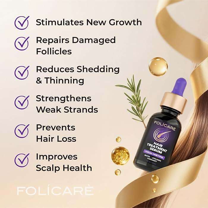 Hair Growth Serum & Thickening Serum With Biotin & Rosemary Oil, Multi-Benefit Treatment for Thinning Hair, Boosts Density, Strengthen, Hydrate, Nourish and Repair Dry Scalp for Men & Women, 1 Pack - Image 3