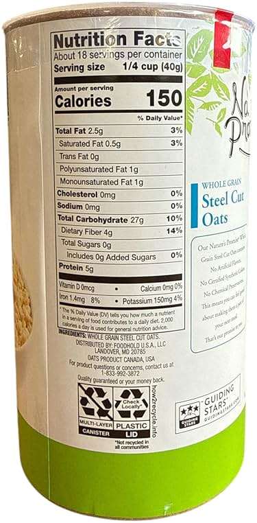 Nature’s Promise Whole Grain Steel Cut Oats, 25 oz - Image 2