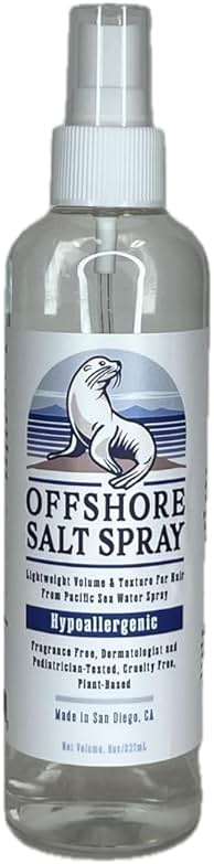 Offshore Salt Spray: Sea Salt Hair Mist for Sensitive Scalp, Lightweight Algae-Based Styling Spray, Hypoallergenic and Dermatologist-Tested, 8oz NATIONAL ECZEMA ASSOCIATION SEAL OF ACCEPTANCE - Image 1