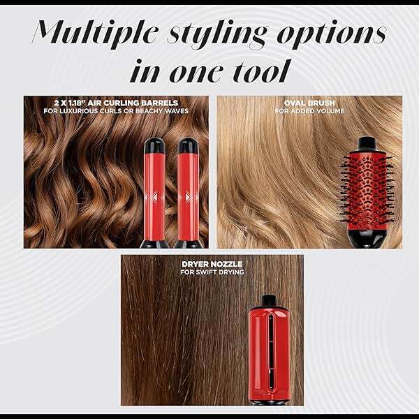 CHI Lava AirWave & CHI 44 Iron Guard (2 Oz) Gift Duo, Volumizes, Curls & Dries Hair for Frizz-Free Results, Low Heat for Less Damage, Black & Red - Image 4