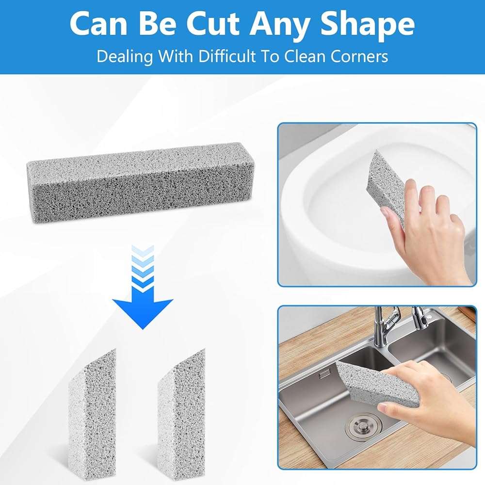 KKEETUR 20 Pack Pumice Stone Toilet Bowl Cleaner, Pumice Stone for Cleaning Stick Hard Water Rings, Calcium Buildup & Stains, Safe for Bathroom, Sink, Tub, Grill, Oven, Pool Tile (Small Size) - Image 4