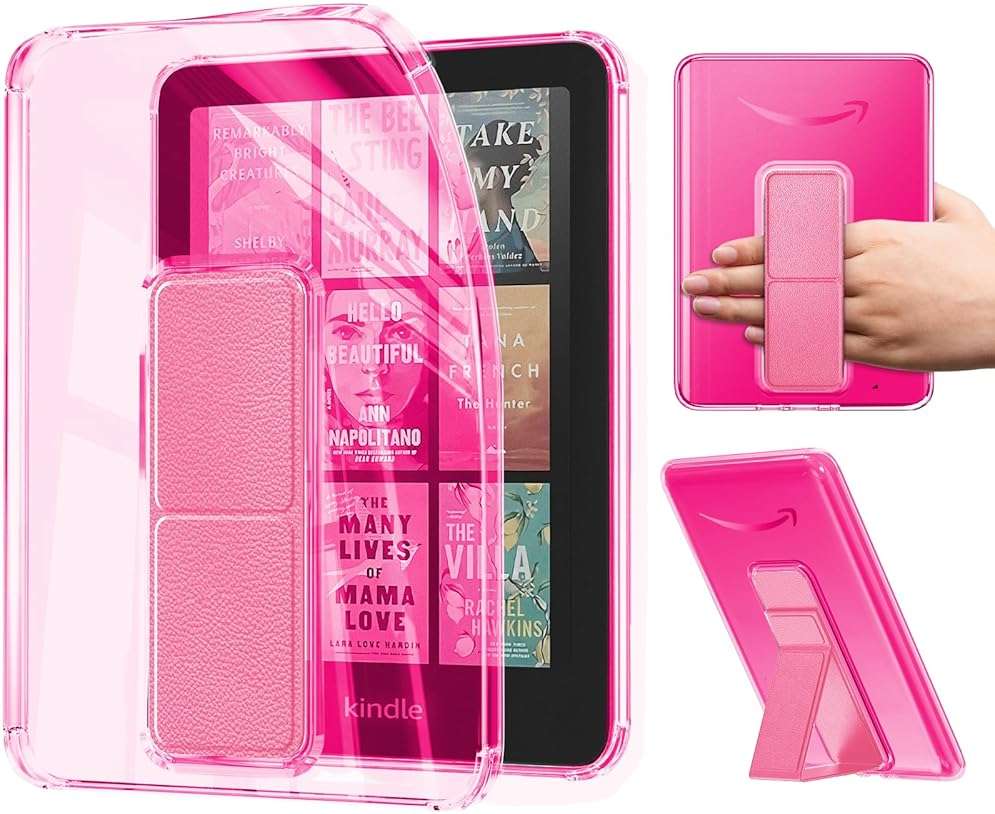 Clear Case with Stand for 7" All-New Kindle Paperwhite Cases 2024 (12th Gen) & Kindle Colorsoft Signature Edition | Anti-Yellowing, Ultra Slim Scratch-Proof Kindle Cover with Left-and-Right Hand Strap - Image 1