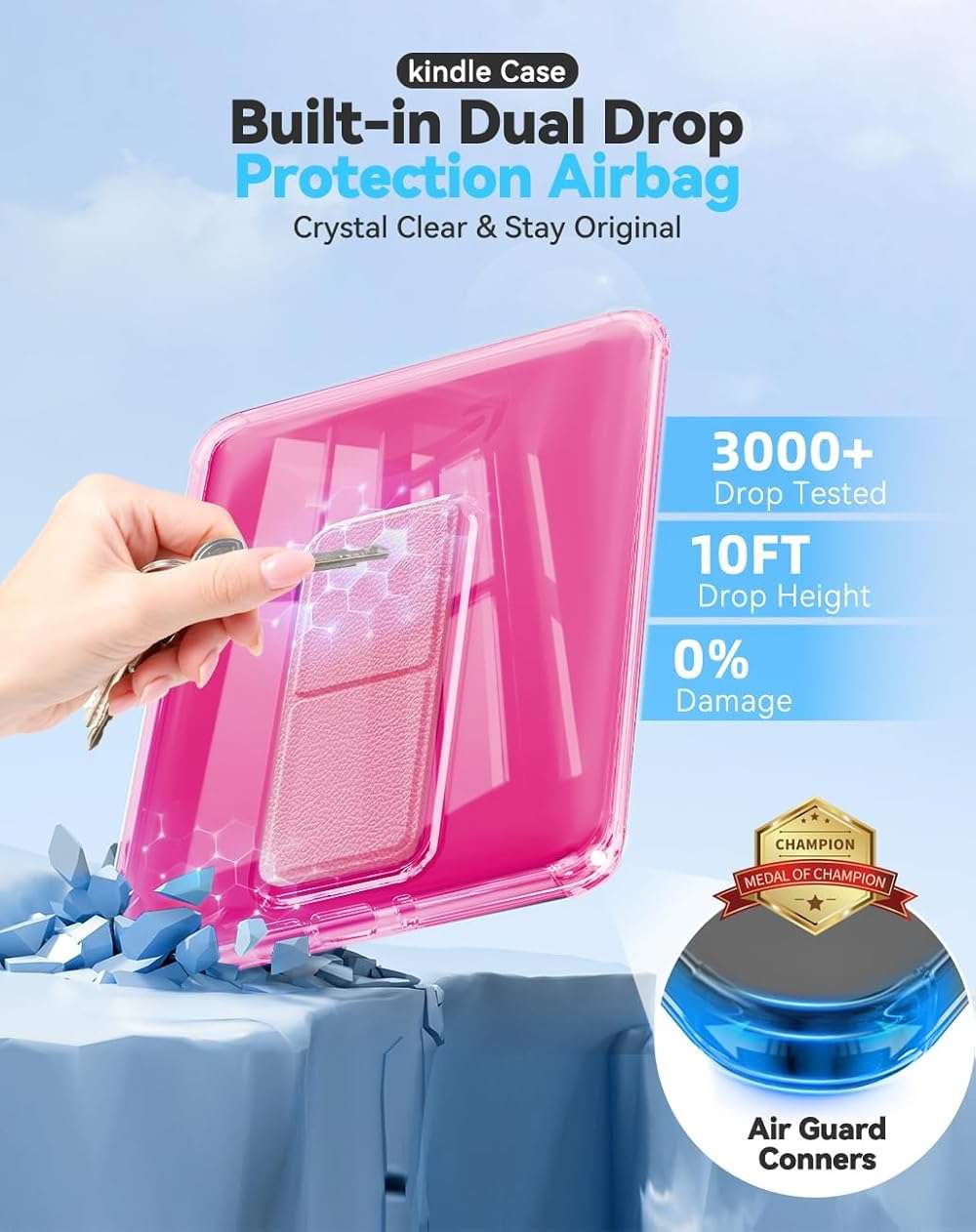 Clear Case with Stand for 7" All-New Kindle Paperwhite Cases 2024 (12th Gen) & Kindle Colorsoft Signature Edition | Anti-Yellowing, Ultra Slim Scratch-Proof Kindle Cover with Left-and-Right Hand Strap - Image 4