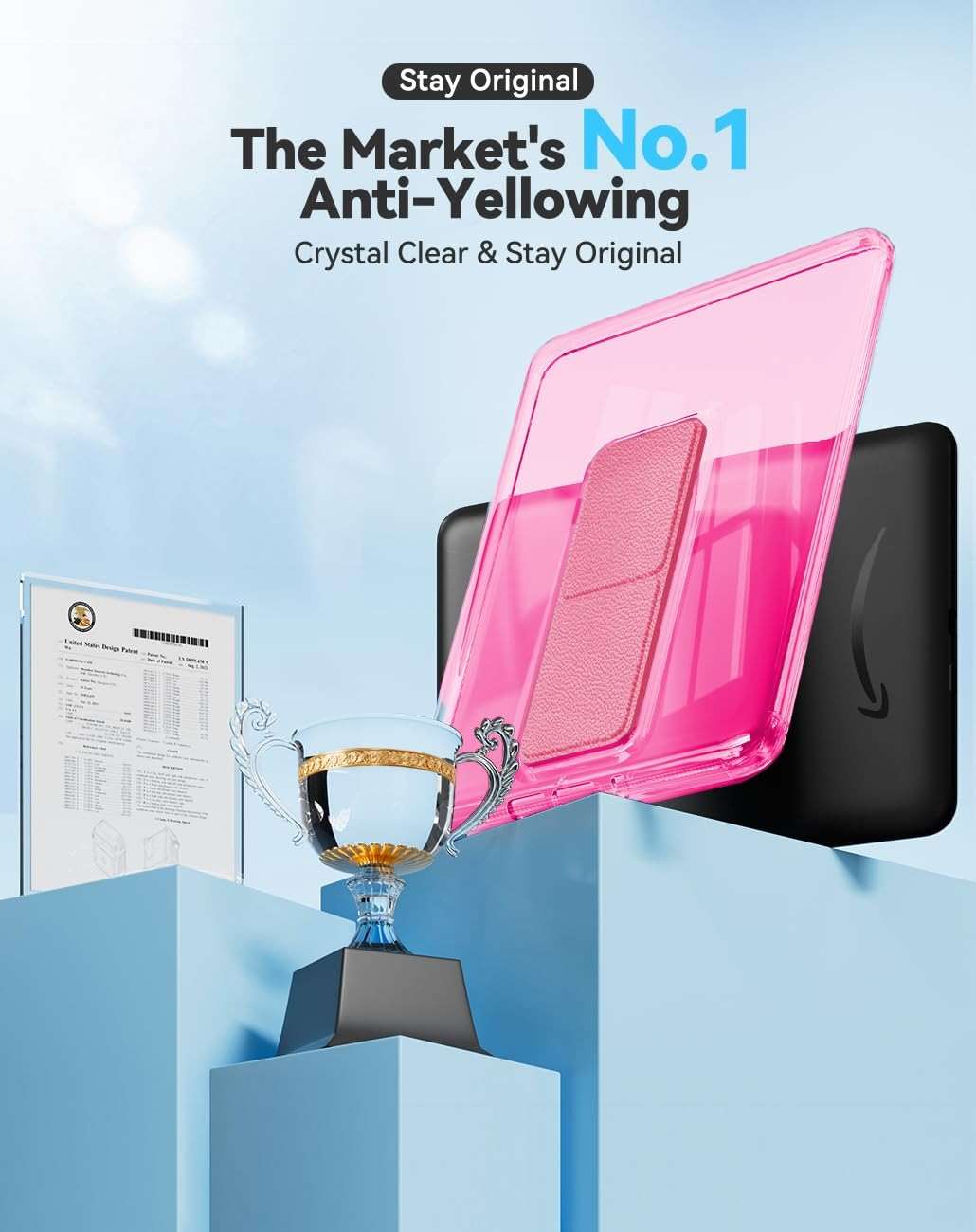 Clear Case with Stand for 7" All-New Kindle Paperwhite Cases 2024 (12th Gen) & Kindle Colorsoft Signature Edition | Anti-Yellowing, Ultra Slim Scratch-Proof Kindle Cover with Left-and-Right Hand Strap - Image 5