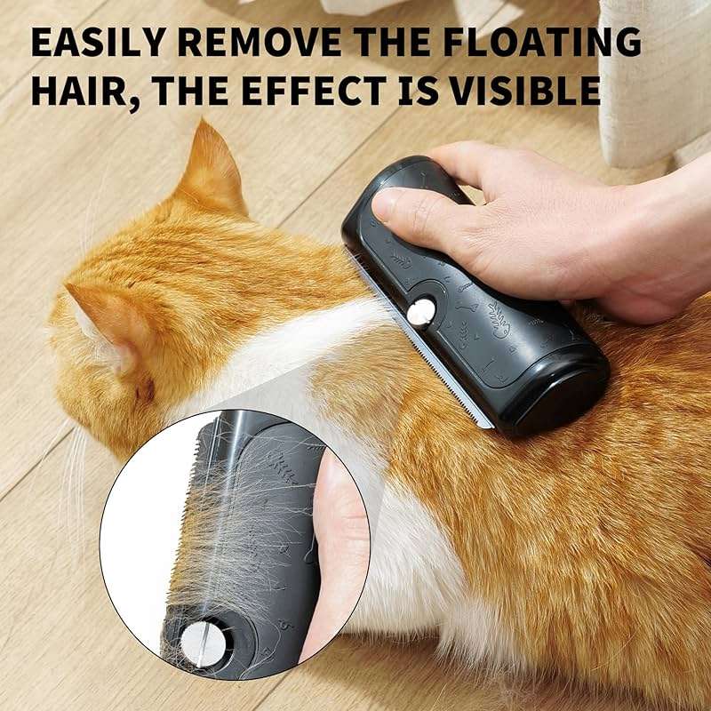 PetPog Deshedding Dog Brush for Shedding, Black | For short and medium coats, replaceable metal blade, helps remove loose fur during home grooming - Image 3