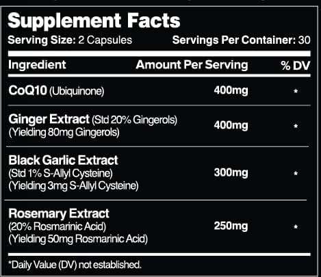 Leviathan Nutrition Vital Heart: with Black Aged Garlic, Rosemary, Ginger, & CoQ10 - Image 2