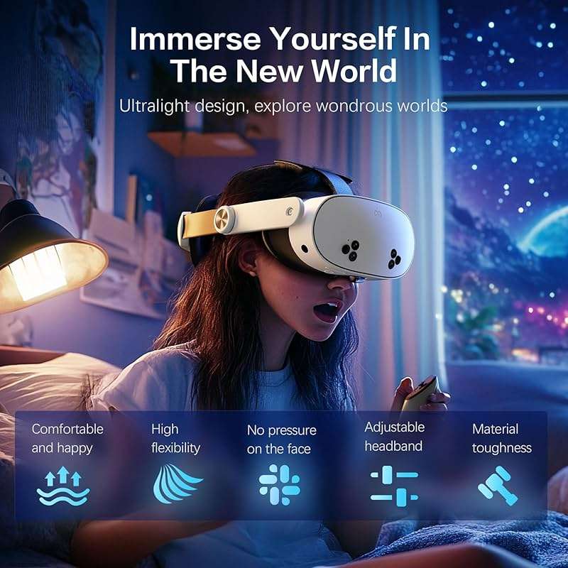 WOUNMTT Head Strap for Oculus Meta Quest 3S Quest 3, Fashion Adjustable Comfort Enhanced Support VR Headset Accessories Strap No Battery Reduce Facial Stress and Gaming Immersion - Image 3