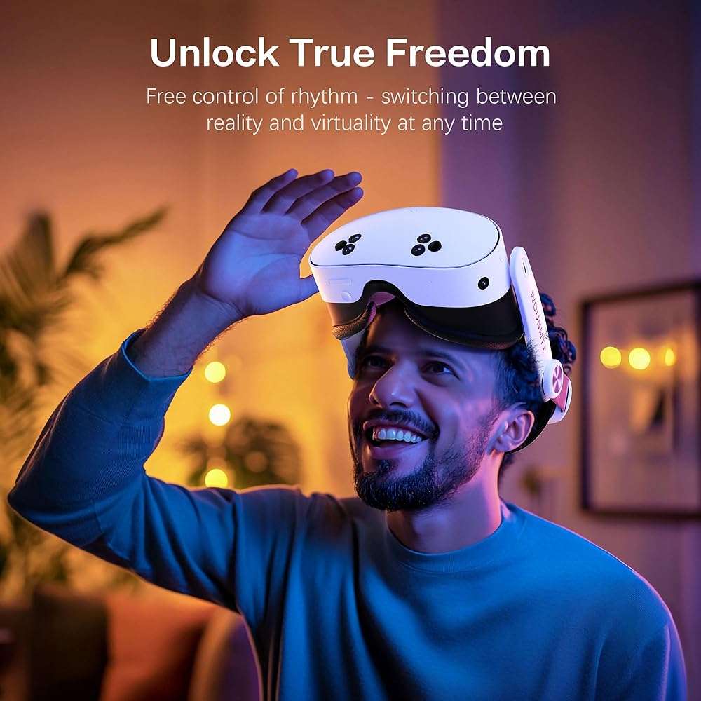 WOUNMTT Head Strap for Oculus Meta Quest 3S Quest 3, Fashion Adjustable Comfort Enhanced Support VR Headset Accessories Strap No Battery Reduce Facial Stress and Gaming Immersion - Image 4