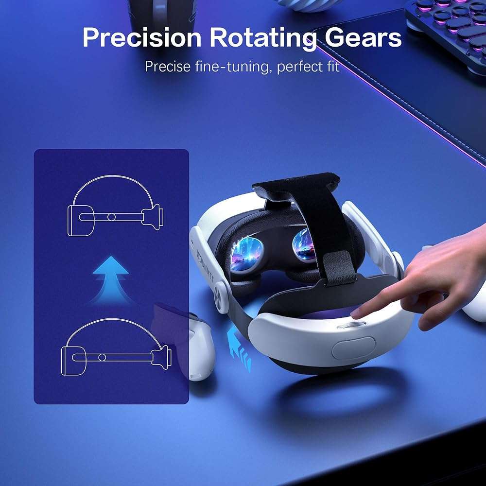 WOUNMTT Head Strap for Oculus Meta Quest 3S Quest 3, Fashion Adjustable Comfort Enhanced Support VR Headset Accessories Strap No Battery Reduce Facial Stress and Gaming Immersion - Image 6