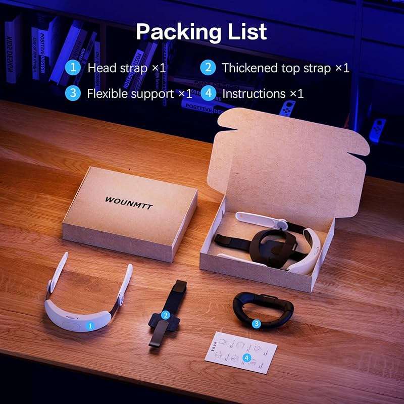 WOUNMTT Head Strap for Oculus Meta Quest 3S Quest 3, Fashion Adjustable Comfort Enhanced Support VR Headset Accessories Strap No Battery Reduce Facial Stress and Gaming Immersion - Image 9