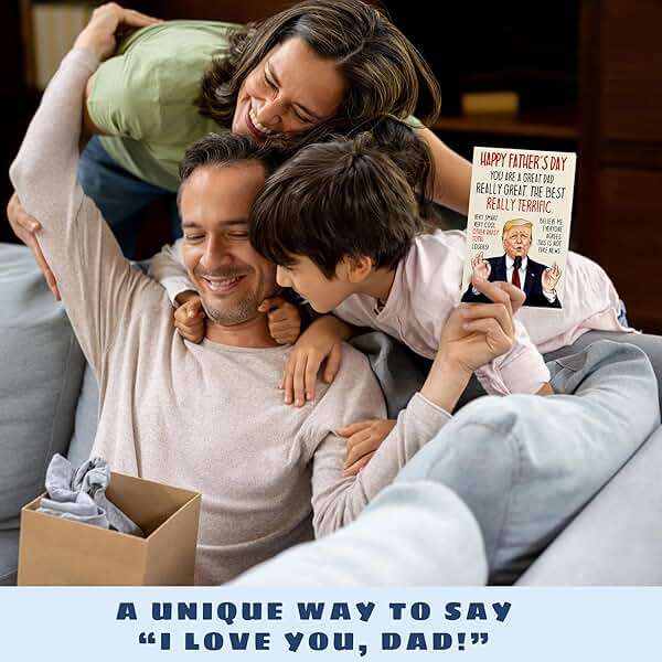 Pawzity Funny Fathers Day Card - Happy Father's Day Cards for Dad from Daughter, Son, Kids, Toddler - Funny Fathers Days Cards for Dad, Daddy - Single 5.3''x 8'' Folded Card with Red Envelope - Image 4