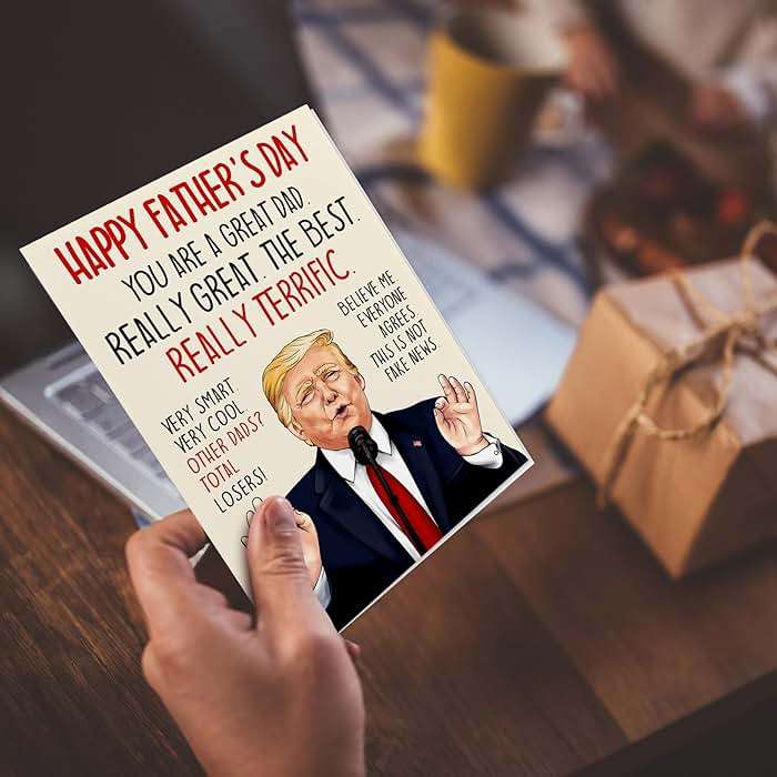 Pawzity Funny Fathers Day Card - Happy Father's Day Cards for Dad from Daughter, Son, Kids, Toddler - Funny Fathers Days Cards for Dad, Daddy - Single 5.3''x 8'' Folded Card with Red Envelope - Image 7
