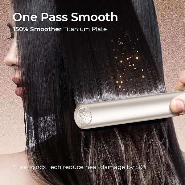 TYMO Flat Iron Hair Straightener - Titanium Hair Straighteners for Women, 1 Inch Professional Travel Flat Iron, Portable Straightener and Curlers with 10s Heat Up, 32 Temp, Dual Voltage & LED Display - Image 2