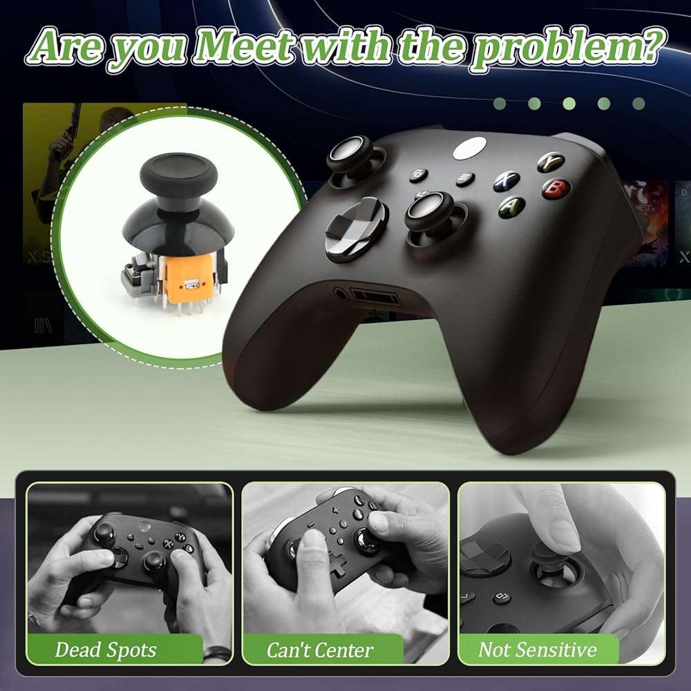 4Pack Joysticks for Xbox Series S/X Hall Effect Joystick Replacement for Xbox Series S/X 3D Analog Sensor Module Thumb Stick Controller Accessories Parts with Repair Tools - Image 2