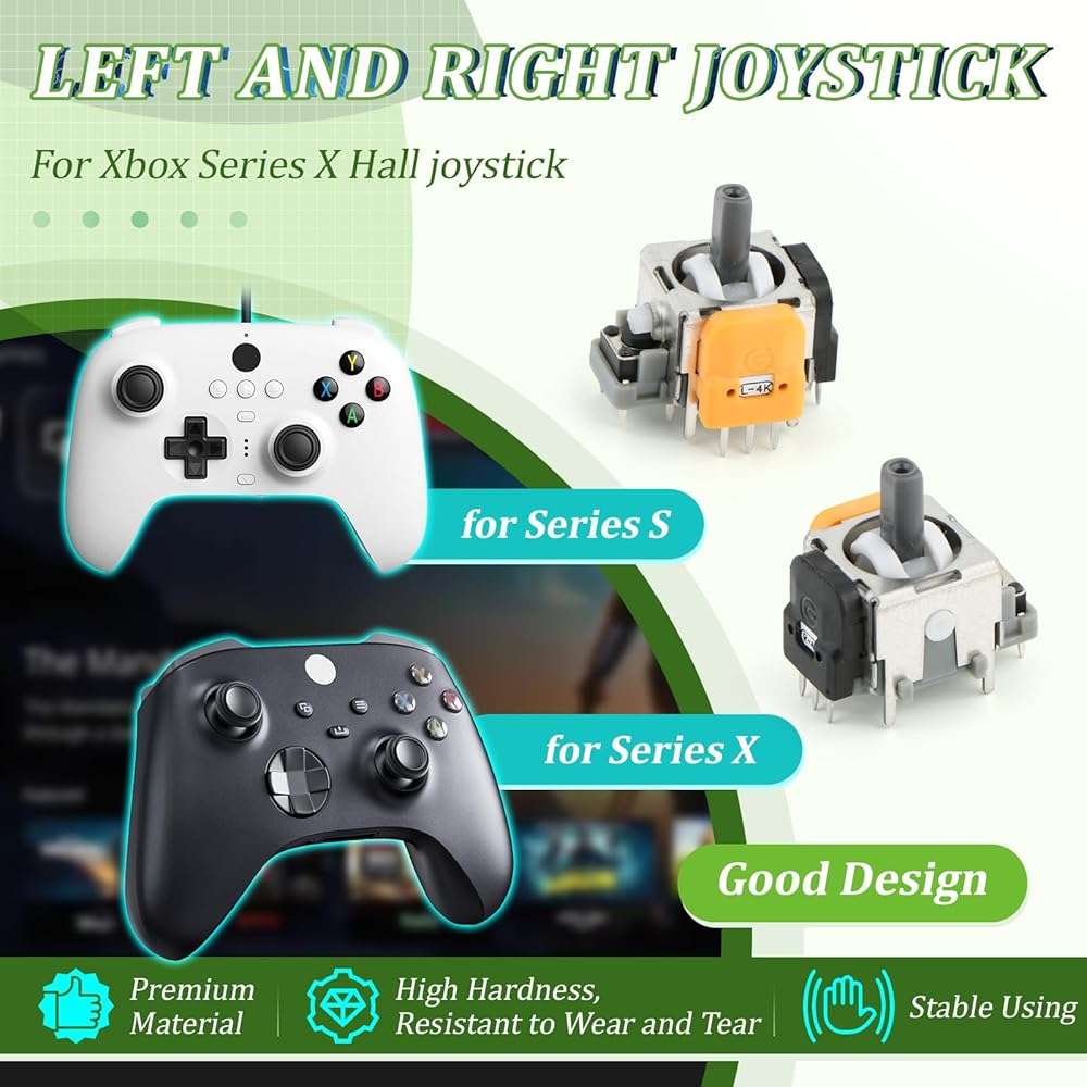 4Pack Joysticks for Xbox Series S/X Hall Effect Joystick Replacement for Xbox Series S/X 3D Analog Sensor Module Thumb Stick Controller Accessories Parts with Repair Tools - Image 3