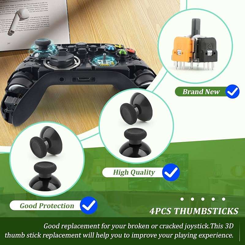 4Pack Joysticks for Xbox Series S/X Hall Effect Joystick Replacement for Xbox Series S/X 3D Analog Sensor Module Thumb Stick Controller Accessories Parts with Repair Tools - Image 5